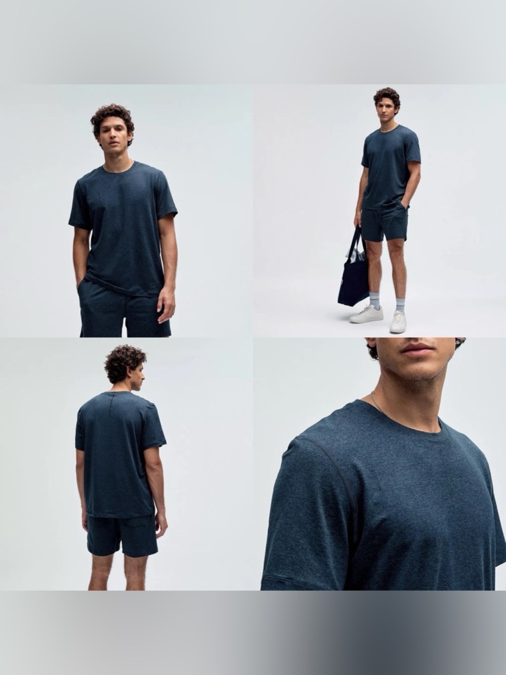 Lululemon Soft Jersey Short-Sleeve Shirt in Heather Navy sz M